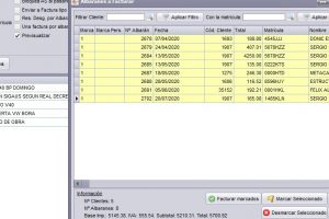Software de taller pantalla de previsualización de facturas